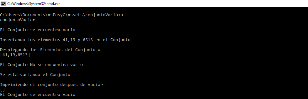 conjunto Vaciar